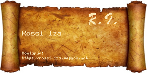 Rossi Iza névjegykártya